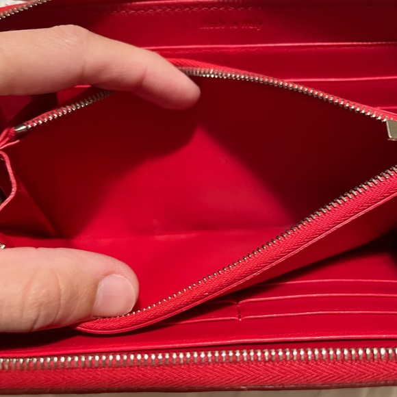 Celine Red Python Lambskin Large Zip Around Multifunctional wallet with COA - Picture 9 of 15